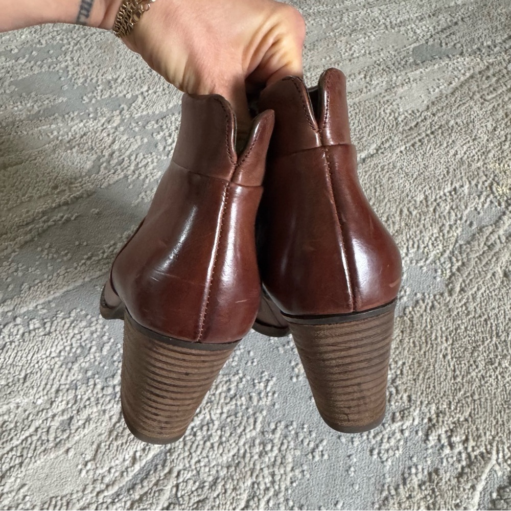 Paul Green Chestnut Leather Ankle Boots - Picture 6 of 12
